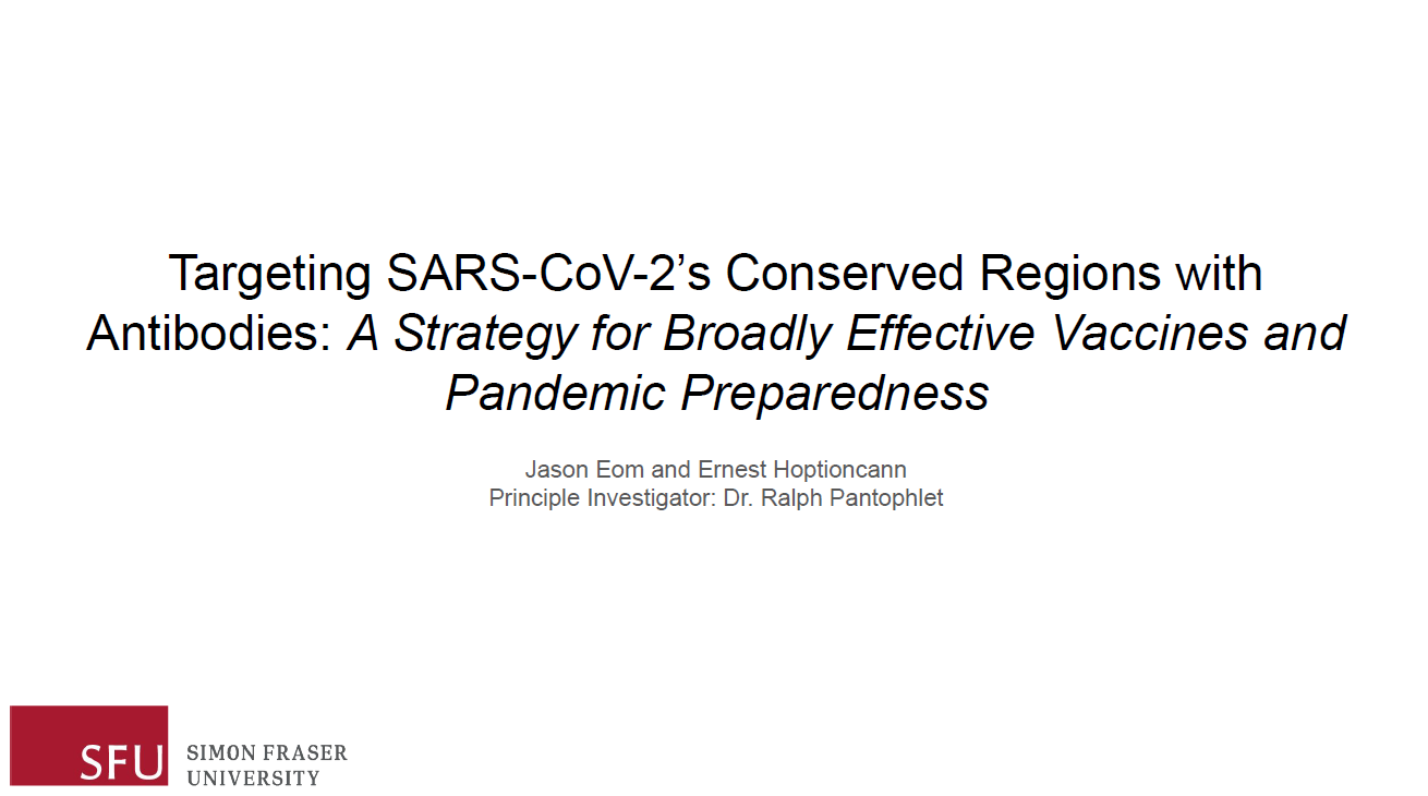 Title slide with text of title and SFU logo