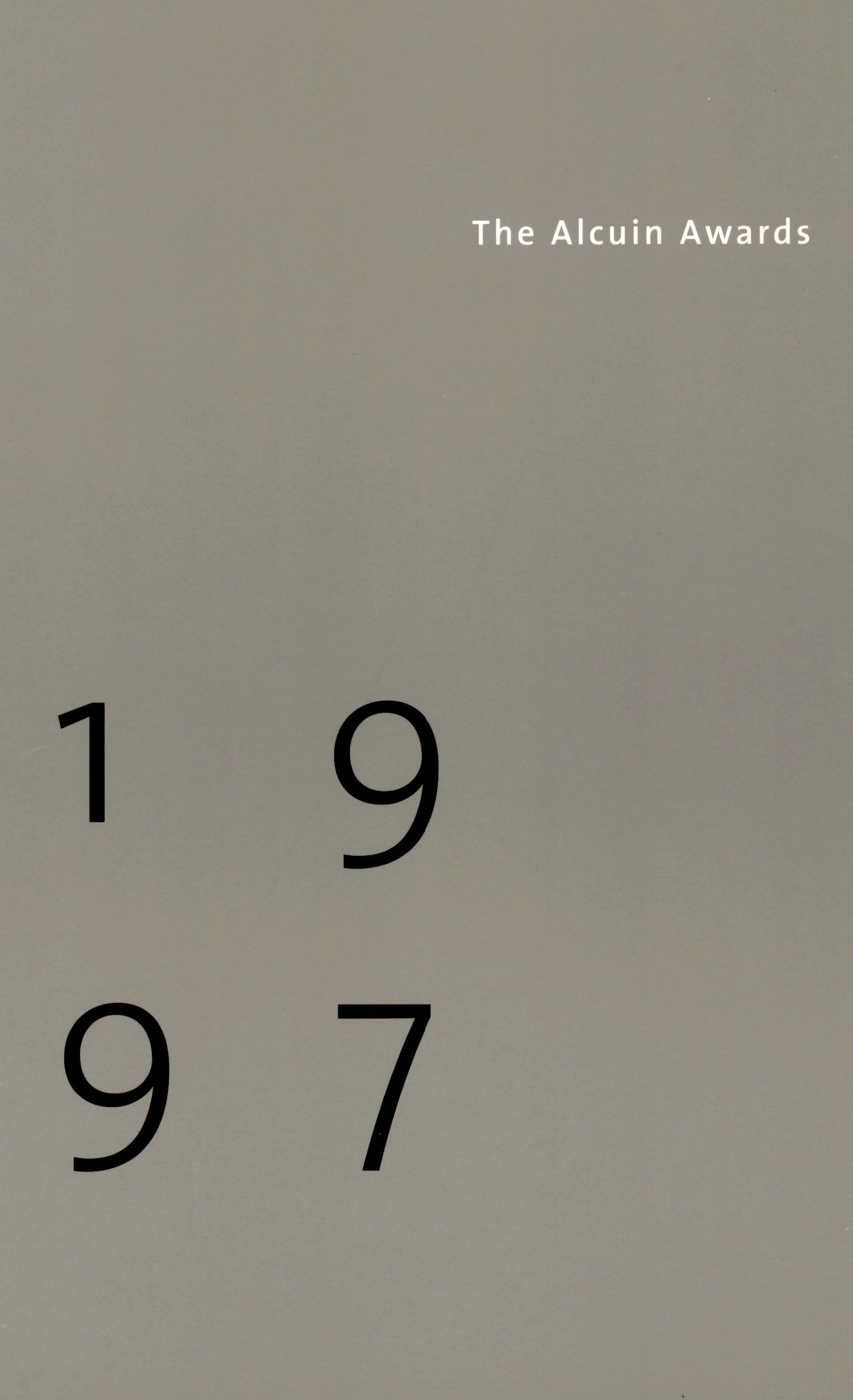 Cover page for 1997 Alcuin Award Winner Catalogue